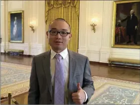  ?? PANSHU ZHAO VIA AP ?? This photo provided by Panshu Zhao shows Zhao at the White House on April 21.