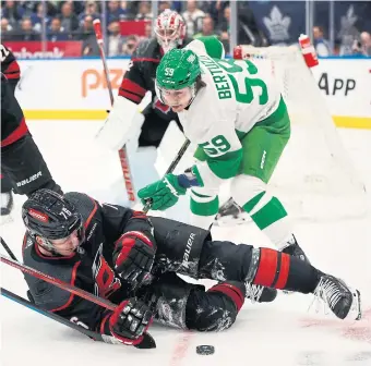  ?? RICHARD LAUTENS TORONTO STAR ?? Tyler Bertuzzi and the Leafs have been lousy penalty killers, including Saturday against Carolina.