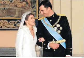  ?? EFE ?? Letizia y Felipe de Borbón se dieron el ‘sí quiero’ el 22 de mayo de 2004 en Madrid.