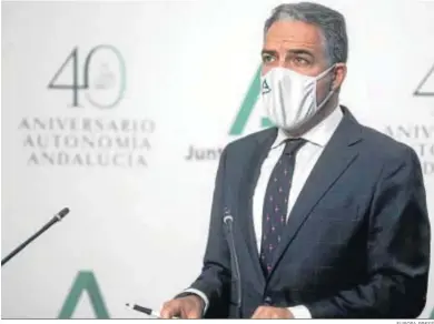  ?? EUROPA PRESS ?? Elías Bendodo, consejero de Presidenci­a del Gobierno andaluz.