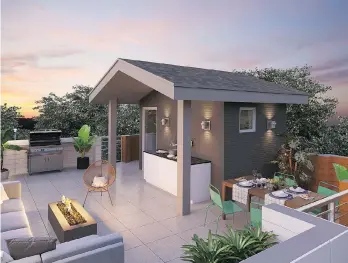  ??  ?? Prospectiv­e buyers of Berkeley Village townhomes in South Surrey say they find the rooftop patios appealing.