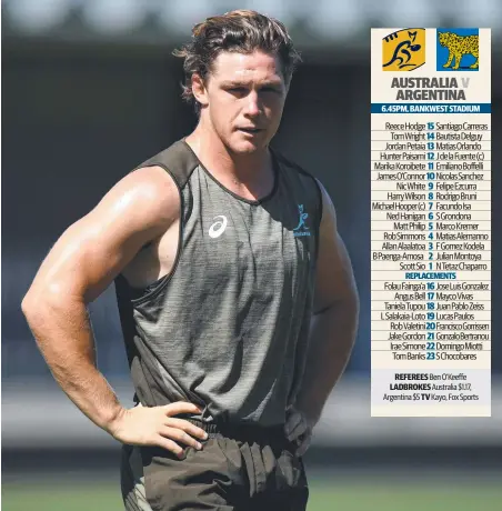  ??  ?? Michael Hooper at the Wallabies captain's run training session in Sydney. Picture: Joel Carrett/AFP