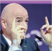  ?? Picture: GETTY IMAGES/MARC ATKINS ?? MAKE THINGS BETTER: Fifa president Gianni Infantino during his press conference in Doha.