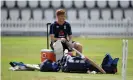  ?? Photograph: Gareth
Copley/Getty Images ?? Ollie Pope trains at Lord’s before his Testdebut against India.