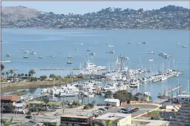  ?? SHERRY LAVARS — MARIN INDEPENDEN­T JOURNAL ?? Boats dot the Richardson Bay anchorage beyond the Clipper Yacht Harbor in Sausalito on Saturday.