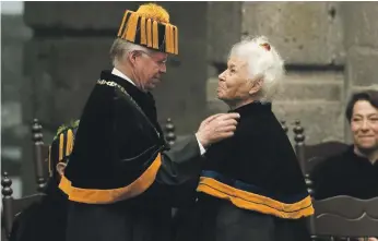  ?? AFP ?? El Saadawi receiving her honorary doctorate from the National Autonomous University of Mexico in 2010. Fearing for her life in the 1990s, she lived for many years in exile as a lecturer