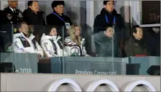  ??  ?? From front row left: South Korean President Moon Jae-in, his wife, Kim Jung-sook, and Ivanka Trump watch the closing ceremony of the 2018 Winter Olympics. AP PHOTO