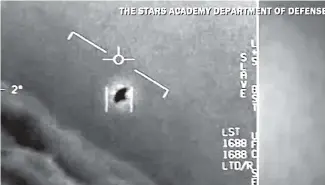  ??  ?? One of the US Navy videos that were captured over a training range.