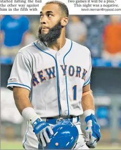  ?? Getty Images ?? THE DIFFERENCE: Amed Rosario stares off into the distance after grounding into a fielder’s choice to end the game Friday night. On what separates the Mets and the Yankees, it is the ability to beat teams that they should, writes The Post’s Kevin Kernan.