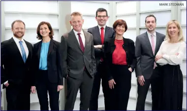  ?? MARK STEDMAN ?? Addleshaw Goddard is the new name for Eugene F Collins, led by Mark Walsh (third from left). Also pictured are partners (l-r) Eoghan Ó Hargáin, Deborah Kelly, Stephen McLoughlin, Maura Connolly, Neil Bourke and Kathi Ó Riain