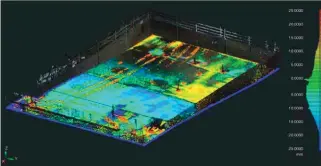  ??  ?? Faro BuildIT Constructi­on Scan vs. Analyse der Oberfläche­nabweichun­g des Modells.