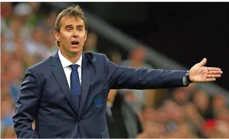  ?? FOTO: UNCREDITED/AP/DPA ?? Der 51 Jahre alte Baske Julen Lopetegui wird kommende Saison Real Madrid trainieren. Das gefällt dem spanischen Verband überhaupt nicht.