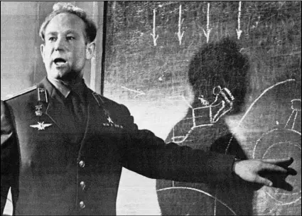  ?? Associated Press files ?? Cosmonaut Alexei Leonov, who stepped into space from the Voskod-2 spaceship, speaks in 1965 in Moscow, Russia. Alexei Leonov, the first human to walk in space, died Friday in Moscow at age 85.