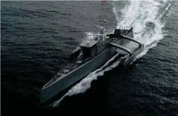  ?? PHOTOGRAPH: DARPA ?? Sea Hunter ASW Continuous Trail Unmanned Vessel (ACTUV), an initiative of DARPA