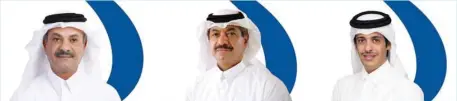  ?? ?? Sheikh Fahad bin Mohamed bin Jabor al-Thani, Doha Bank chairman; Sheikh Abdul Rahman bin Mohamed bin Jabor al-Thani, Doha Bank managing director; and Sheikh Abdulrahma­n bin Fahad bin Faisal al-Thani, Doha Bank group CEO.