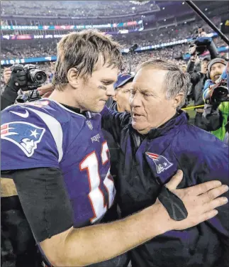  ?? David J. Phillip The Associated Press ?? Quarterbac­k Tom Brady is expected to sign with the Buccaneers, creating a void in Bill Belichick’s offense with the Patriots. New England’s Super Bowl LV odds jumped to 30-1 over the QB uncertaint­y.