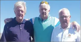  ??  ?? The late Paudie O’Connor (left) with his brother Seamie and lifelong friend John Keogh (right) on a Las Vegas golf course last year.