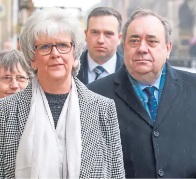  ??  ?? Alex Salmond arrives at the High Court in Edinburgh.