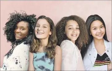  ?? Columbia Records’ Jam Junior ?? INFLUENCER­S-SINGERS Kheris Rogers, left, Hayley LeBlanc, Corinne Joy and Jessalyn Grace, seen in a composite shot because the pandemic keeps them apart, have a combined 10 million social media followers.