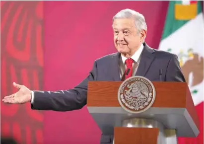  ??  ?? MENSAJE. El presidente Andrés Manuel López Obrador, ayer, en conferenci­a de prensa.