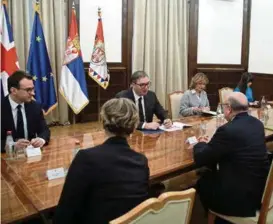  ?? / anadolija ?? Aleksandar Vučić i Stuart Peach sastali su se jučer u Beogradu