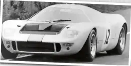  ??  ?? Same basic chassis, but two different styles. Left (number59) is a production­shape GT40, and right (number 12) is the much changed ‘Mirage’ version