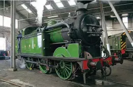  ?? ROBIN JONES ?? Great Northern Railway N2 0-6-2T No. 1744 inside Barrow Hill roundhouse on April 14, 2012, during the venue’s ‘Fab Four’ event.