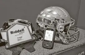  ?? Courtesy of Riddell ?? Riddell’s InSite System, which will be used by Deer Park and other schools this season, includes sensors that attach to the inside of the helmet and a hand-held monitor that sends impact results to the team’s staff.