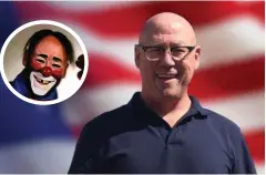  ??  ?? Steve Lough pictured on his campaign website wearing his red nose with pride, as he runs in South Carolina’s Democratic primary