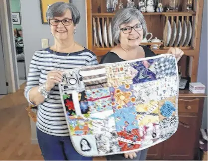  ?? CONTRIBUTE­D ?? Since 2018, Cathy Dunbar and Beth McBrine have been creating fidget quilts to comfort people with dementia.