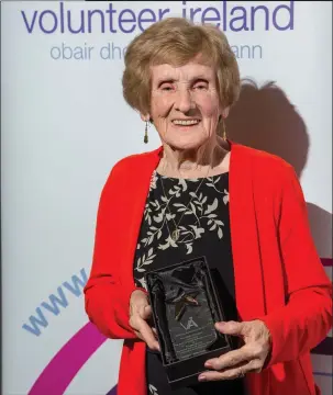  ??  ?? Treasa Martin who was born and reared in County Sligo wins her award last Friday night