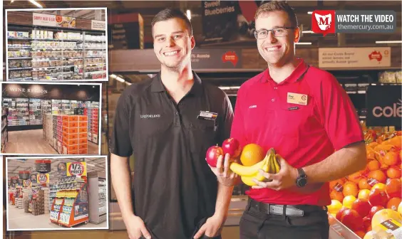  ?? Pictures: Nikki Davis-Jones ?? Liquorland store manager Patrick Aiken (left) and Coles store manager Troy LaDuke at the Glebe Hill Shopping Centre.