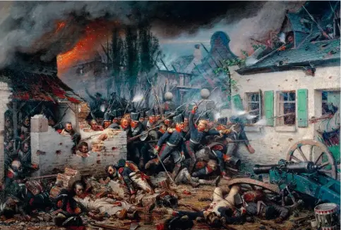  ??  ?? Attaque des Prussiens à Waterloo (1863), d’Adolf Northern (1828-1876). La bataille de Plancenoit est un épisode crucial de Waterloo. Le 18 juin 1815, après de sanglants combats, l’armée prussienne finit par l’emporter sur l’armée napoléonie­nne.