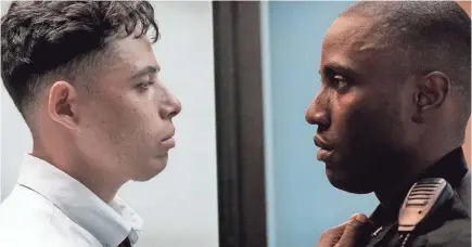  ?? PHOTOS COURTESY OF SUNDANCE INSTITUTE ?? Manny (Anthony Ramos, left) and Dennis Williams (John David Washington) find themselves on opposite sides of a controvers­ial police shooting in Brooklyn in “Monsters and Men.”