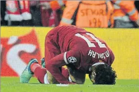  ?? FOTO: EFE ?? Adelantó a Cristiano Ronaldo El máximo goleador del curso es Salah