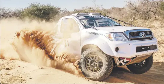  ?? Jordaan Pictures: Nadia ?? CONTENDERS. Jannie and Chris Visser (Toyota Hilux) will be chasing Class T podium places in the weekend’s Harrismith 400 race.