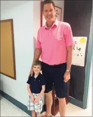  ?? Contribute­d photo / Katie Bruch McCollom ?? Gavin McCollom was in John “Jack” Reynolds’ kindergart­en class from 2015 to 2016. His goal was to grow to the height of his teacher’s belt by the end of the school year.