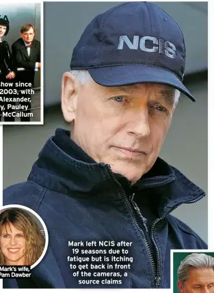  ?? ?? Mark left NCIS after 19 seasons due to fatigue but is itching to get back in front of the cameras, a source claims