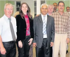  ??  ?? ●●At the Rochdale branch of Unison reception were Stuart Whitely, Natasha Hickman, Ghulam Rasul Shahzad and Dr Juan Carlos Dupuy Nunez from Cuba