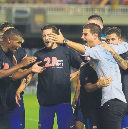  ?? FOTO: MANEL MONTILLA ?? Gerard López tiene muchas ganas de seguir comandando un vestuario que celebra su continuida­d al frente del Barça B