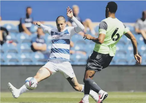  ??  ?? 0 Lyndon Dykes, in action for new club Queens Park Rangers following his £2m move from Livingston, is in the Scotland squad.