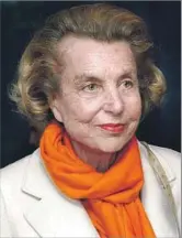  ?? Horst Ossinger AFP/Getty Images ?? L’OREAL HEIRESS Liliane Bettencour­t’s fortune was estimated at $39.5 billion this year. She has died at 94.