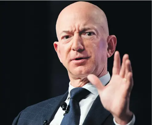  ?? JIM WATSON / AFP / GETTY IMAGES FILES ?? Amazon CEO Jeff Bezos has shared details of an alleged extortion plot by American Media Inc. — parent company of the National Enquirer.