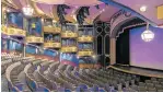  ??  ?? WORLD-CLASS: The Royal Court Theatre, with tiered seating for more than 800 guests, is renowned for its art deco-styled balconies – a feature seldom seen on cruise liners