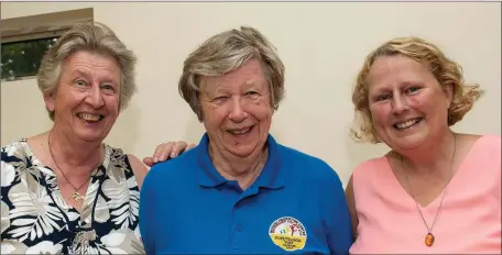  ??  ?? Paula Cullen, Claire Chambers and Charlotte O’Brien enjoying the concert in Calary Church in aid of Sr Mary Killeen’s work in Africa.