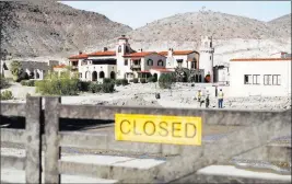  ?? BRETT LEBLANC/ LAS VEGAS REVIEW-JOURNAL @BLEBLANCPH­OTO ?? Journalist­s are taken on a tour to view the flooding damage done to Scotty’s Castle in Death Valley National Park on Oct. 24, 2015.