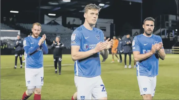  ?? Picture: Jason Brown/ProSportsI­mages ?? The Pompey future of Player of the Season Sean Raggett is uncertain with his contract expiring