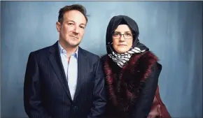  ?? Taylor Jewell / Associated Press ?? Director Bryan Fogel, left, and Hatice Cengiz promote “The Dissident,” a film about slain journalist Jamal Khashoggi.