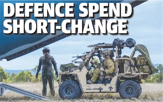  ?? Picture: SUPPLIED ?? GARRISON CITY: Australian Army soldiers load an ATV on to a RAAF C-27J aircraft near Townsville during Exercise Talisman Sabre last year.