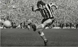  ?? Photograph: Colorsport/Shuttersto­ck ?? Malcolm Macdonald in Newcastle colours during the 1973-74 FA Cup semi-final against Burnley.